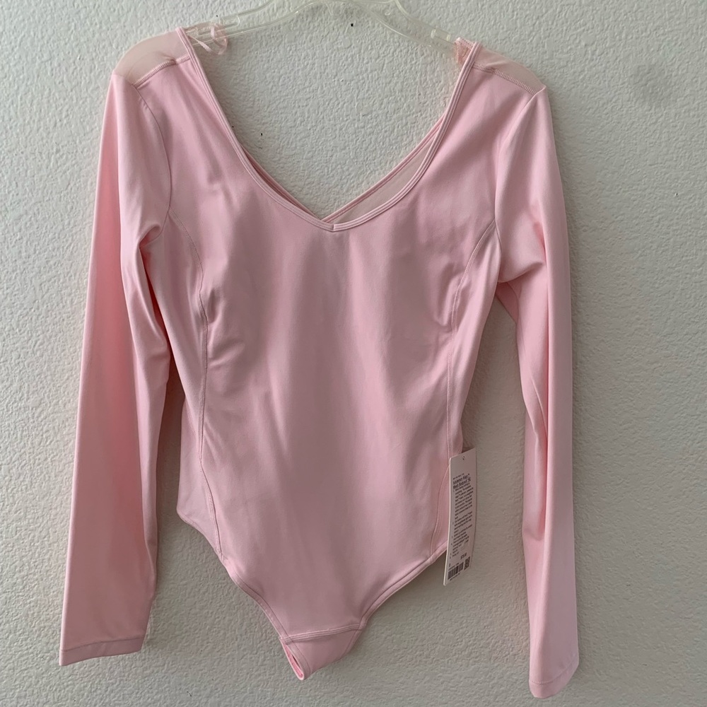 NEW Lululemon Women’s Align Mesh Long Sleeve Bodysuit Special Edition Pink Sz 8
